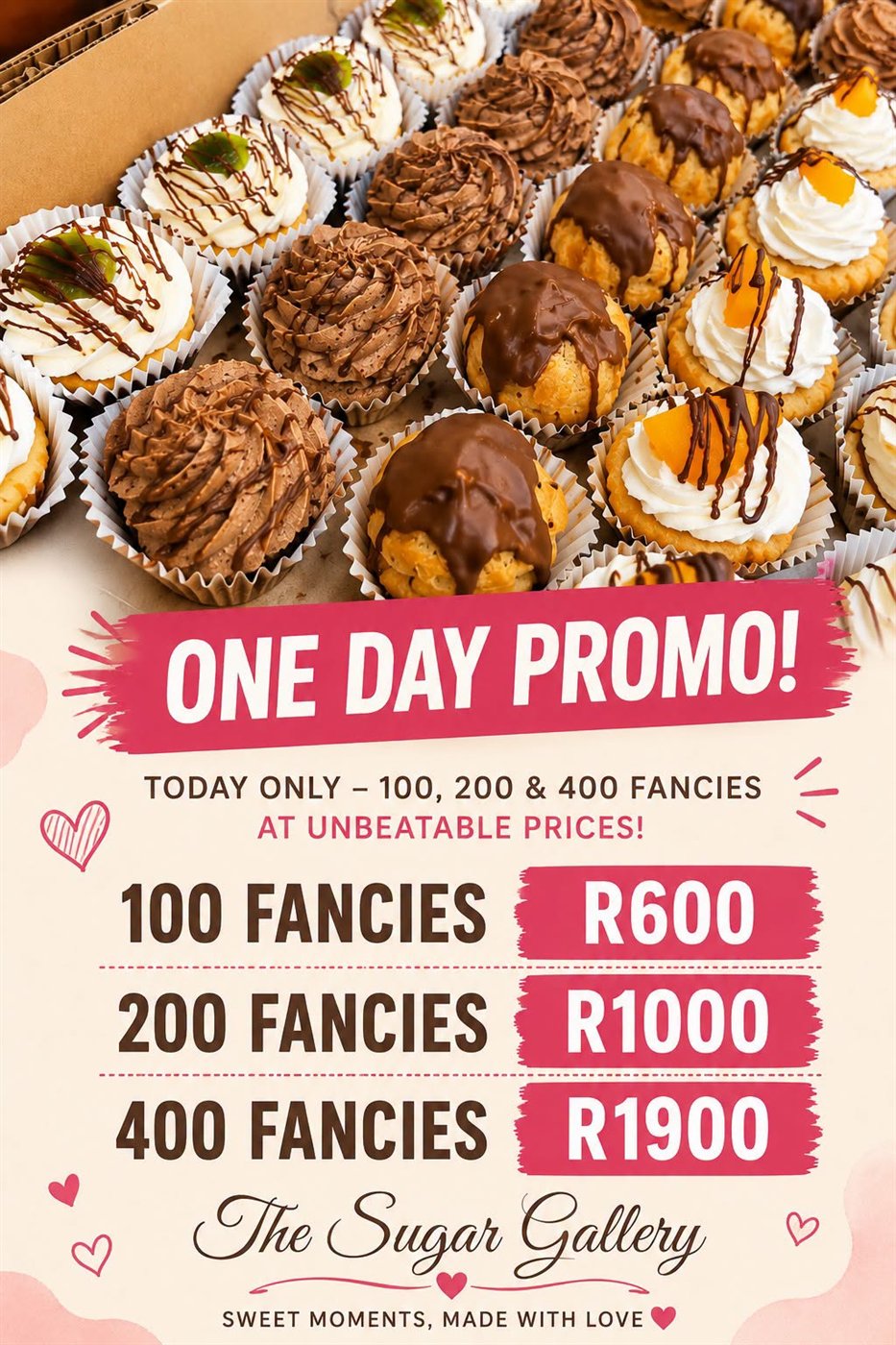 The Sugar Gallery one-day promo for fancies